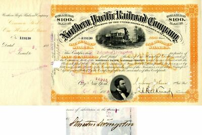 #ad Northern Pacific Railroad Co. issued to and signed by Johnston Livingston Auto $220.00
