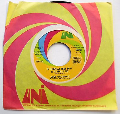 #ad LOVE UNLIMITED 45 Is it Really True Boy Another Chance UNI 1972 Soul Near MINT $13.00