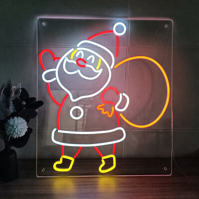 #ad LED Christmas Neon Light Santa Claus Sign Dimmable Holiday Decoration Artwork $239.00
