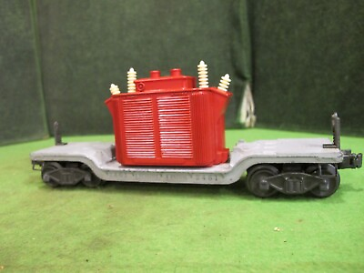 #ad Lionel Lines 2461 O Gauge Postwar Gray Depressed Flat Car with Red Transformer $27.50