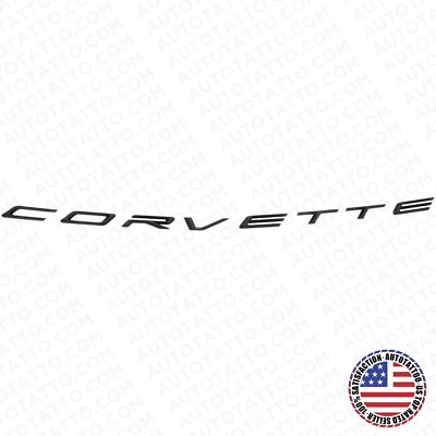 #ad 20 Chevrolet C8 Rear Bumper Corvette Letter Badge Nameplate Emblem Gloss Black $24.99