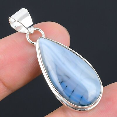 #ad Blue Lace Agate Gemstone Handmade 925 Sterling Silver Jewelry Pendant 1.73quot; $11.82