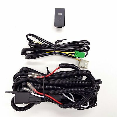 ON OFF LED Switch 2 Plugs Wire H3 12V 30A Fog Light Wiring Harness Relay Kit New $15.98