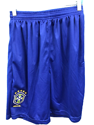 #ad Unbranded Adult Unisex CBF Brasil Royal Blue Yellow Green Soccer Shorts New $12.99