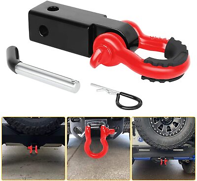 #ad 2quot; Tow Shackle Hitch Receiver 3 4quot; D Ring Recovery Heavy Duty For Truck Jeep SUV $29.99