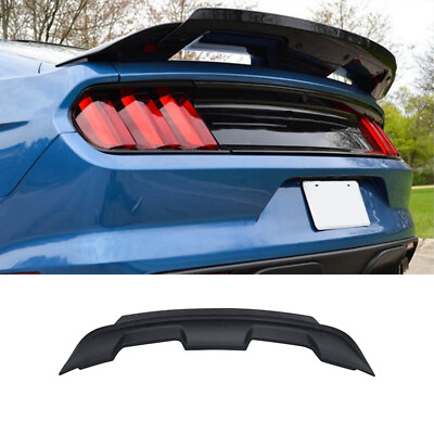 #ad Black For 15 23 Ford Mustang GT500 Style Rear Spoiler W Gurney Flap Wickerbill $129.99
