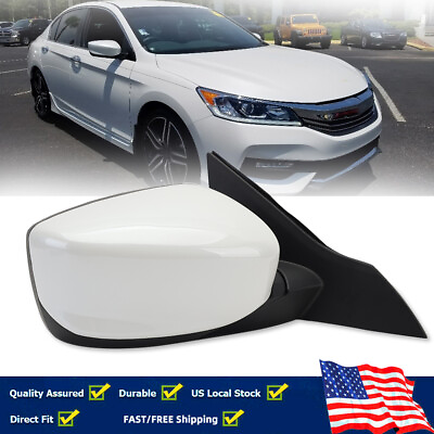 #ad Pearl White Side Mirror Right Manual Fold 3Pin For Honda Accord 4DR Sedan 14 17 $46.99