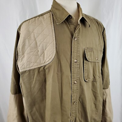 #ad Guide Series Shooting Shirt XL Brown Tan Button Up Cotton Sportsman Trap Skeet $19.99