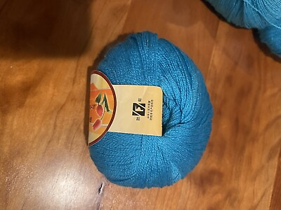#ad 100% cashmere yarn 50 grams aqua turquoise blue beautiful mint new exceptional $15.00