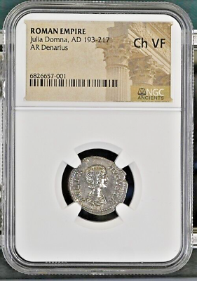 #ad Roman Empire Julia Domna AD 193 217 AR Denarius NGC Ch VF $250.00