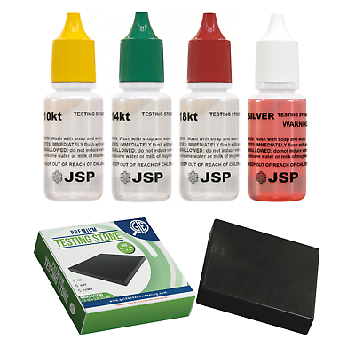 #ad JSP Gold Silver Testing Acid Kit 10K 14K 18K Kit Tester Jewelry Test Detect Fake $17.97