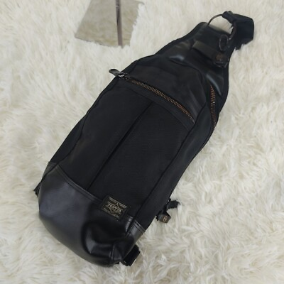 #ad YOSHIDA PORTER Used HEAT BODY BAG Black W8in x H14in Japan $130.00