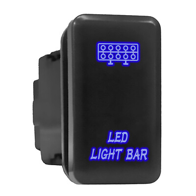 #ad LIGHT BAR Blue LED Backlit Switch Tall Push Button 1.54quot;x 0.83quot; Fit: Toyota $10.95