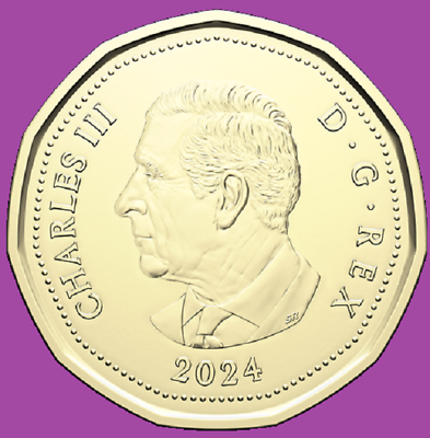 #ad 2024 Canada One Dollar Loonie Coin King Charles III Mint UNC. $1 Loon C $3.00