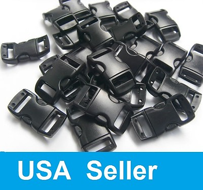 #ad 100 3 8quot; Buckles for Paracord Bracelets Black Side Release Buckles USA Seller $7.99