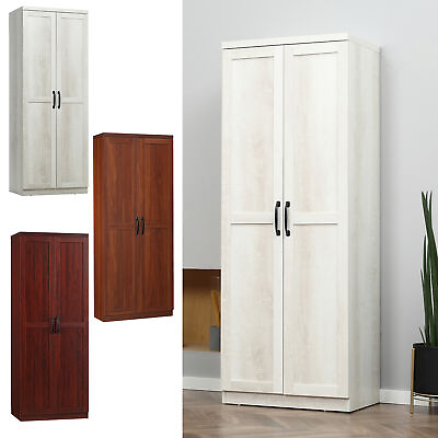 #ad 63quot; Rustic 2 Door Kitchen Freestanding Storage Cabinet Pantry Shelves $155.99
