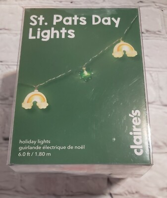 #ad New In Box St. Patrick#x27;s Day Holiday String Lights 6ft Rainbow Shamrock $10.99