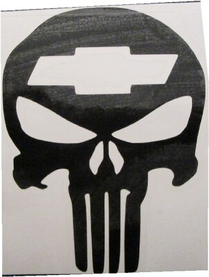 #ad CHEVY SKULL DECAL for RACE BOX TOOLBOXor WINDOWS in White or Black $3.25