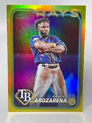 #ad 2024 Topps Series 1 RANDY AROZARENA Tampa Bay Rays #284 Gold Foil QTY $1.69