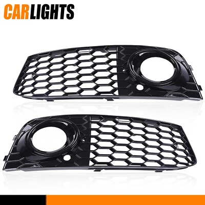 #ad Fit For 2008 2012 Audi A4 2X Front Bumper Fog Lights Mesh Grille Cover Grill New $24.36