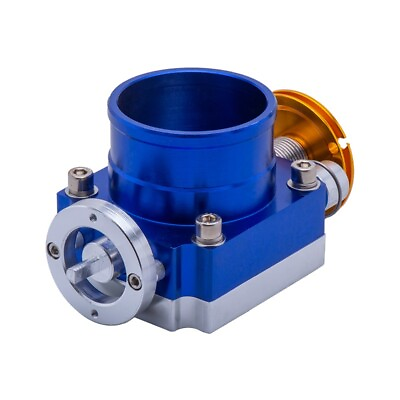 #ad Universal Alloy Aluminum High Flow Intake 2.75quot; 70mm Manifold Throttle Body Blue $64.99