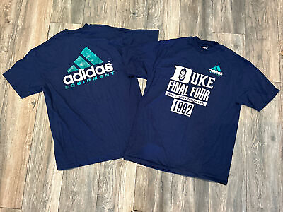 #ad New Duke Blue Devils 1992 Adidas Single Stitch Shirt Men’s L Vintage Made in USA $50.00
