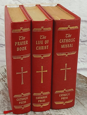 #ad Catholic Press 3 Volume Set 1954 The Prayer Book Missal Life Of Christ $50.00