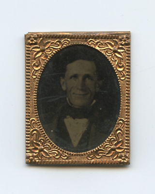 #ad Antique Mini Gem Tintype Circa 1860s Photo Of Man a Joseph Smith Doppelgänger $54.95