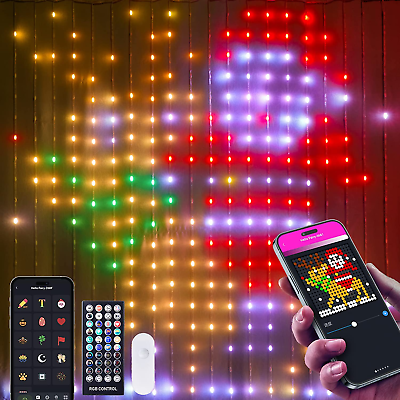 #ad Smart Curtain String Lights App Controlled 400 LED DIY Hanging Fairy Light Decor $58.30