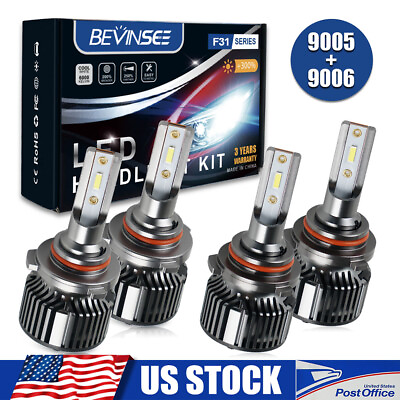 #ad For Chevy Silverado 1500 2500 HD 01 06 9005 amp; 9006 Combo LED Headlights 4x Bulbs $16.99