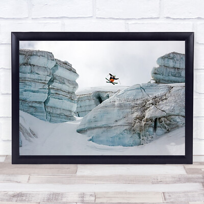 #ad Action Alps Chamonix Extreme France Freeride Free ski Freestyle Wall Art Print GBP 9.99