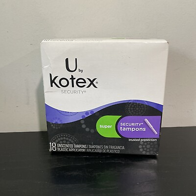 #ad 1 Box U by Kotex Security Tampon Super Absorbency Unscented 18 Count $25.99