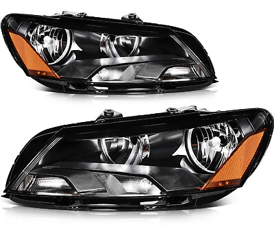 #ad For 2012 2013 2014 2015 VW Passat Black Housing Headlights Assembly LeftRight $147.99