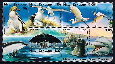 #ad New Zealand 1996 Wildlife Complete Mint MNH Set Block SC 1371b $6.45