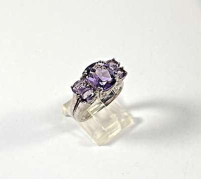 #ad 925 Sterling Silver Light Purple Amethyst Ring Size 8 😀SEE VIDEO😀 $24.95