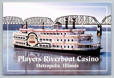 #ad Players Riverboat Casino Metropolis Illinois Vintage Unposted Postcard $6.00