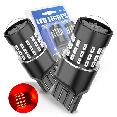 #ad 7443 7444 7440 LED Red Brake Stop Tail Parking Light Bulbs Bright 2800LM CANBUS $18.99