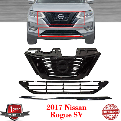 #ad Grille Assembly Chrome Molding Trim For 2017 Nissan Rogue SV $266.60