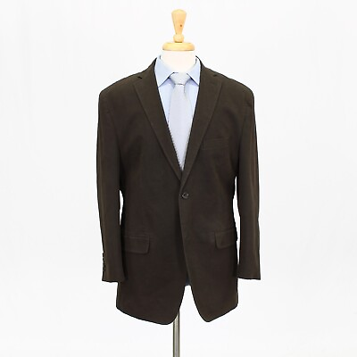 #ad Pronto Uomo 42R Brown Sport Coat Blazer Jacket Solid 2B Cotton $49.99