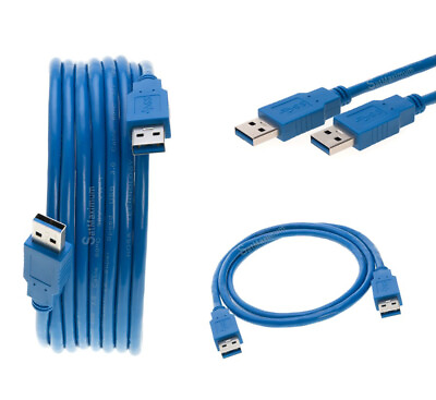 #ad USB 3.0 Cable Blue Type A Male to A Male High Speed Data Transfer Charger Cord $5.97