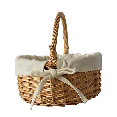 #ad #ad Woven Basket for Storage Wicker Easter Storage Basket Portable for Fruits Flowe $16.55