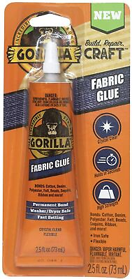#ad Gorilla Waterproof Fabric Glue 2.5 Ounce 1 Pack Clear $10.51