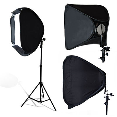 Photo Studio 24quot; Softbox with 7ft Light Stand Kit F Speed Lite Flash Speedlight $48.04