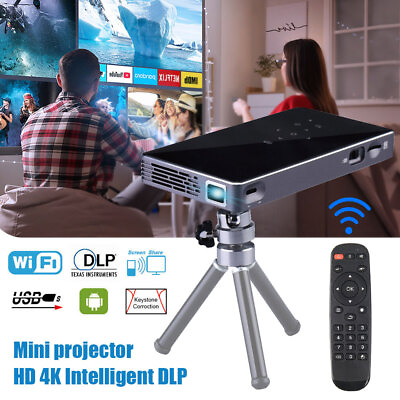 #ad 232G Smart DLP Mini Projector Android WiFi Bluetooth 1080P Home Theater HDMI US $219.99