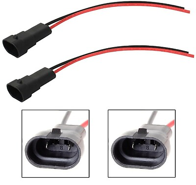 #ad Wire Pigtail Male 9006 HB4 Two Harness Head Light Replace Connector Plug Adapter $9.97