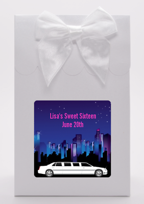 #ad Sweet 16 Limo Personalized Birthday Party Goodie Bags Set of 12 $12.00