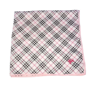 #ad Burberry Cotton Scarf Handkerchief Scarf Nova Check Pink 49×49cm $38.80