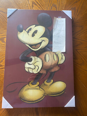 #ad New Sealed Disney Store Mickey Mouse Large Canvas Art Work Picture 23 x 16in $49.00