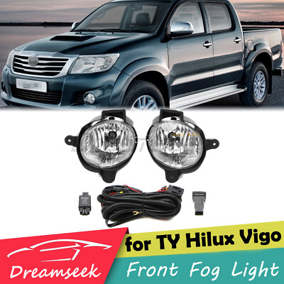 #ad Fog Light Kit For Toyota Hilux Vigo 2011 2014 Front Bumper Lamp W Relay Switch $66.99