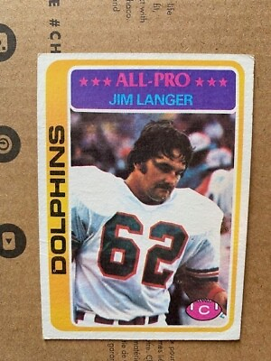 #ad 1978 Topps Football # 70 Jim Langer ALL PRO Miami Dolphins $1.49